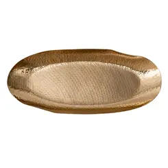 Bandeja Grande em Metal Dourado