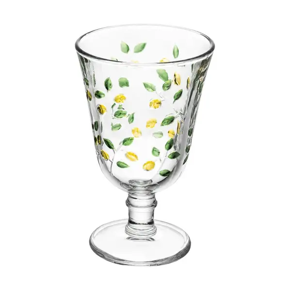 222837TACA PARA AGUA SICILIANO HAND PAINTING 240ML CRISTAL ECOLOGICO