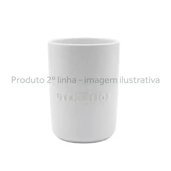 Porta Utensílios de Cerâmica Branco 2ª Linha