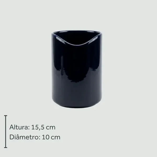 Porta Utensílios Brisa de Cerâmica Cobalto 2ª Linha
