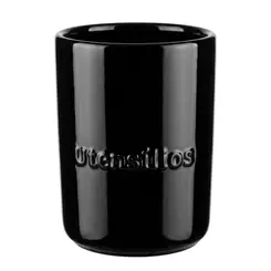 Porta Utensílios de Cerâmica Preto 2ª Linha