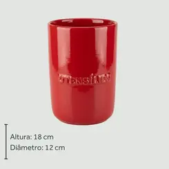 Porta Utensílios de Cerâmica Vermelho 2ª Linha