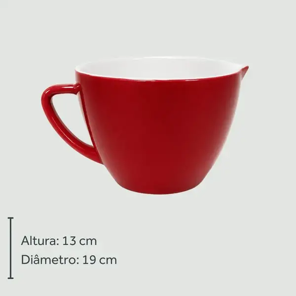 Bowl de Preparo Vermelho de Cerâmica com Alça 2ª Linha