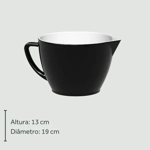 Bowl de Preparo Preto de Cerâmica com Alça 2ª Linha