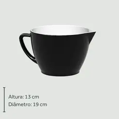 Bowl de Preparo Preto de Cerâmica com Alça 2ª Linha