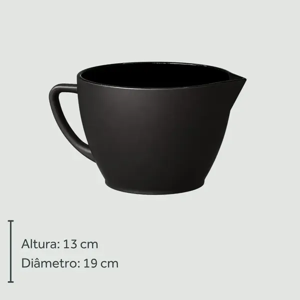 Bowl de Preparo Grafite de Cerâmica com Alça 2ª Linha