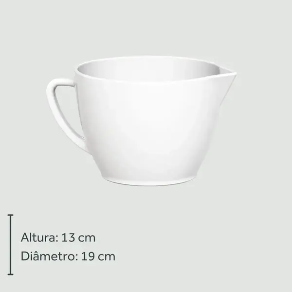 Bowl de Preparo Branco de Cerâmica com Alça 2ª Linha
