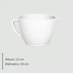 Bowl de Preparo Branco de Cerâmica com Alça 2ª Linha