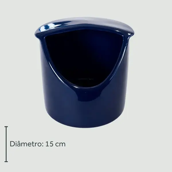 Saleiro Brisa Azul Cobalto de Cerâmica 2ª Linha