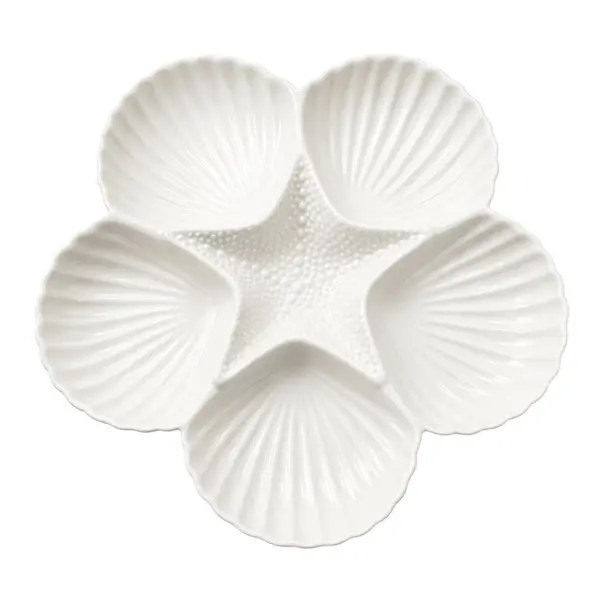 Petisqueira Decorativa de Cerâmica Ostras