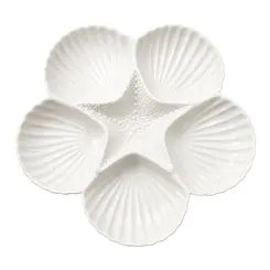 Petisqueira Decorativa de Cerâmica Ostras