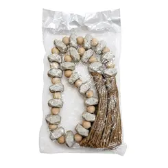 Colar Decorativo com Contas e Tassel Natural