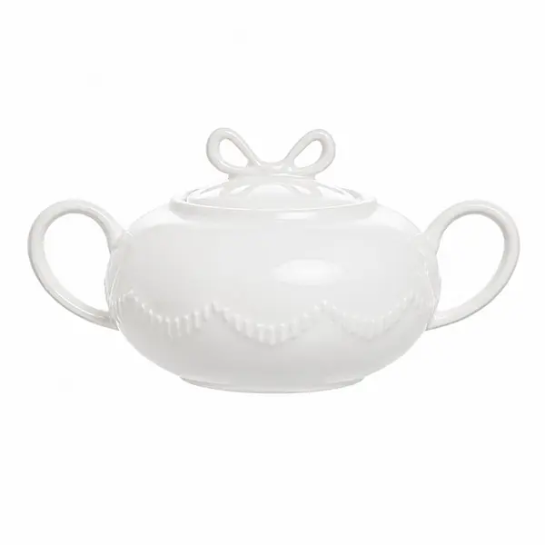 Açucareiro de Cerâmica Lacet Branco