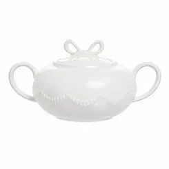 Açucareiro de Cerâmica Lacet Branco