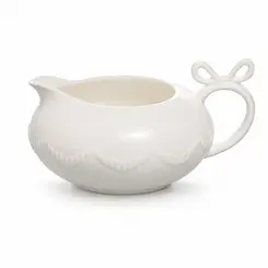 Leiteira de Cerâmica Branca Lacet