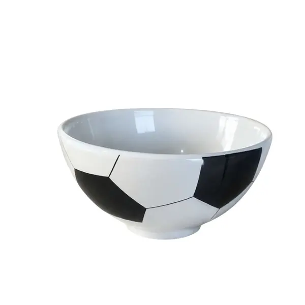 Bowl de Cerâmica Scalla Futebol Branco e Preto 550 ml