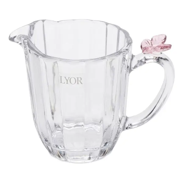 Leiteira de Cristal Fairy Butterfly Rosa
