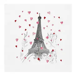 Guardanapo de Papel Paris Love com 20 Peças