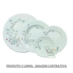 Aparelho Jantar e Chá 30 Peças Porcelana Schmidt - Dec. E651