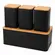 9535BH23352 CONJUNTO PORTA PAO BAMBU C/3 POTES BLACK - MIMO STYLE