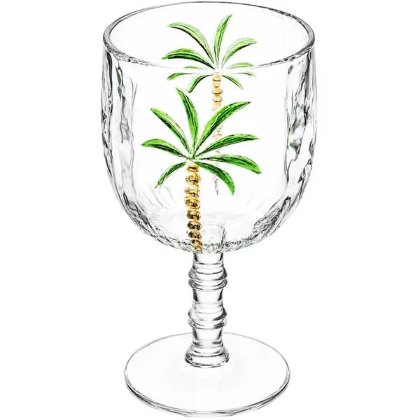 Taça para Água de Cristal Ecológico Palm Hand Painting