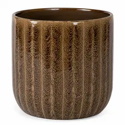 Cachepot de Cerâmica Grande Orgânico Marrom