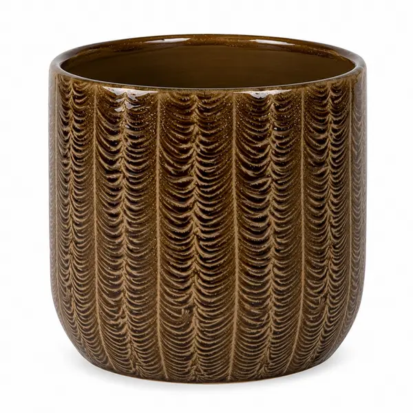 Cachepot de Cerâmica Médio Orgânico Marrom