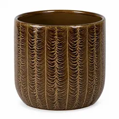Cachepot de Cerâmica Médio Orgânico Marrom