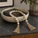 Colar de Mesa Decorativo Bege Grande