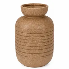 Vaso Decorativo de Cerâmica Areia Texturizado Médio