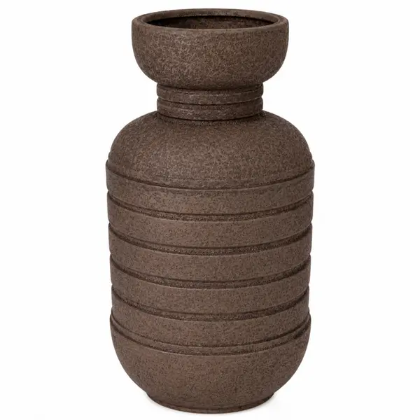 Vaso Decorativo de Cerâmica Areia Texturizado Grande