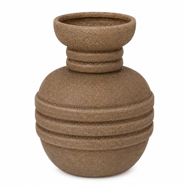 Vaso Decorativo de Cerâmica Areia Texturizado Pequeno