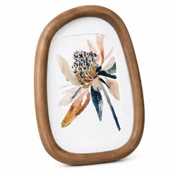 Porta-Retrato Pequeno Decorativo com Moldura Orgânica e Estampa Floral