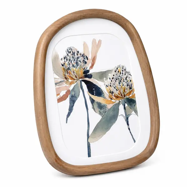 Porta-Retrato Grande Decorativo com Moldura Orgânica e Estampa Floral