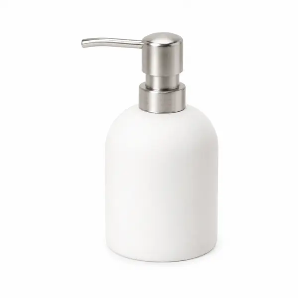 Porta Sabonete Líquido Branco de Cimento
