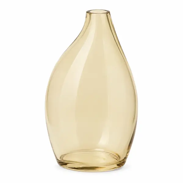 Vaso Decorativo Grande de Vidro Âmbar com Design Orgânico