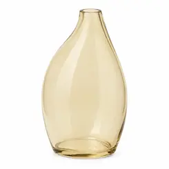 Vaso Decorativo Grande de Vidro Âmbar com Design Orgânico
