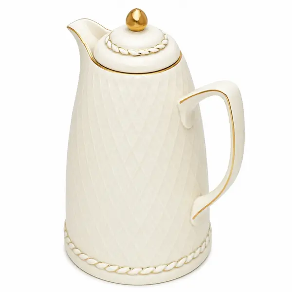 Garrafa Térmica de Porcelana Renda Creme