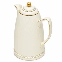 Garrafa Térmica de Porcelana Renda Creme