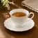 Conjunto com 6 Xícaras Café de Porcelana com Pires Filetada Ouro Maldivas
