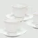 Conjunto com 6 Xícaras Café de Porcelana com Pires Filetada Ouro Maldivas