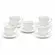 Conjunto com 6 Xícaras Café de Porcelana com Pires Filetada Ouro Maldivas
