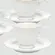 Conjunto com 6 Xícaras Chá de Porcelana com Pires Filetada Ouro Maldivas