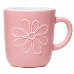 Caneca de Cerâmica Rosa Flowers