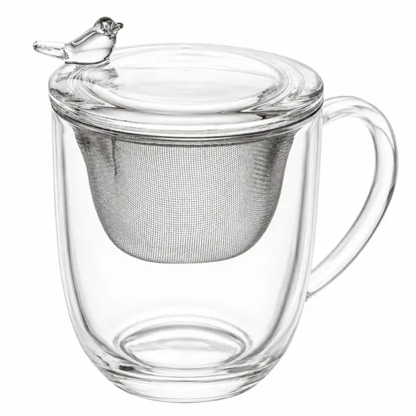 Caneca de Cristal de Chumbo com Tampa e Filtro Bird
