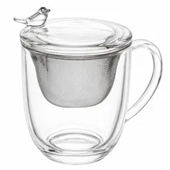 Caneca de Cristal de Chumbo com Tampa e Filtro Bird
