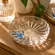 Prato de Cristal Decorativo Fairy Butterfly Azul