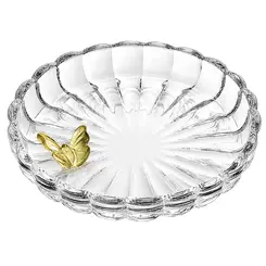 Prato de Cristal Decorativo Fairy Butterfly Amarelo
