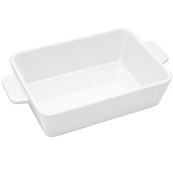 Forma Refratária Branca Grande de Porcelana com Alça