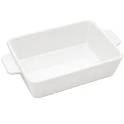 Forma Refratária Branca Grande de Porcelana com Alça